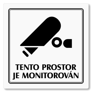 Tento prostor je monitorován, 118x118mm, bílá, Utah